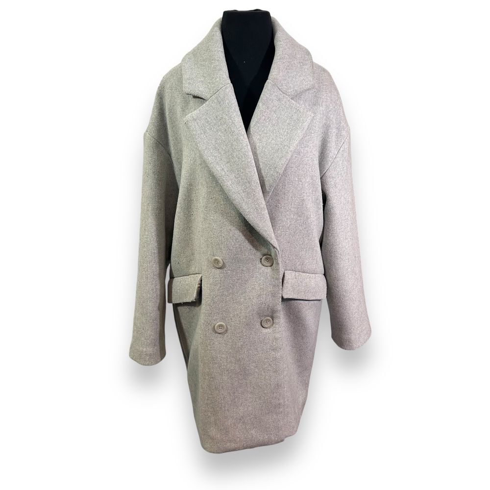 Abercrombie and Fitch Wool-Blend Oversized Button-Up Long Winter Coat Women Sm